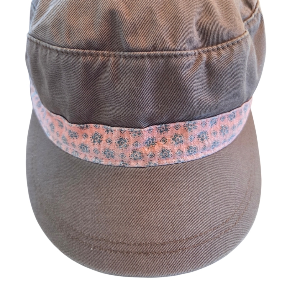 LIFE IS GOOD Floral Band CADET CAP Linen Cotton Twill Feminine Military Gorpcore - Picture 9 of 13